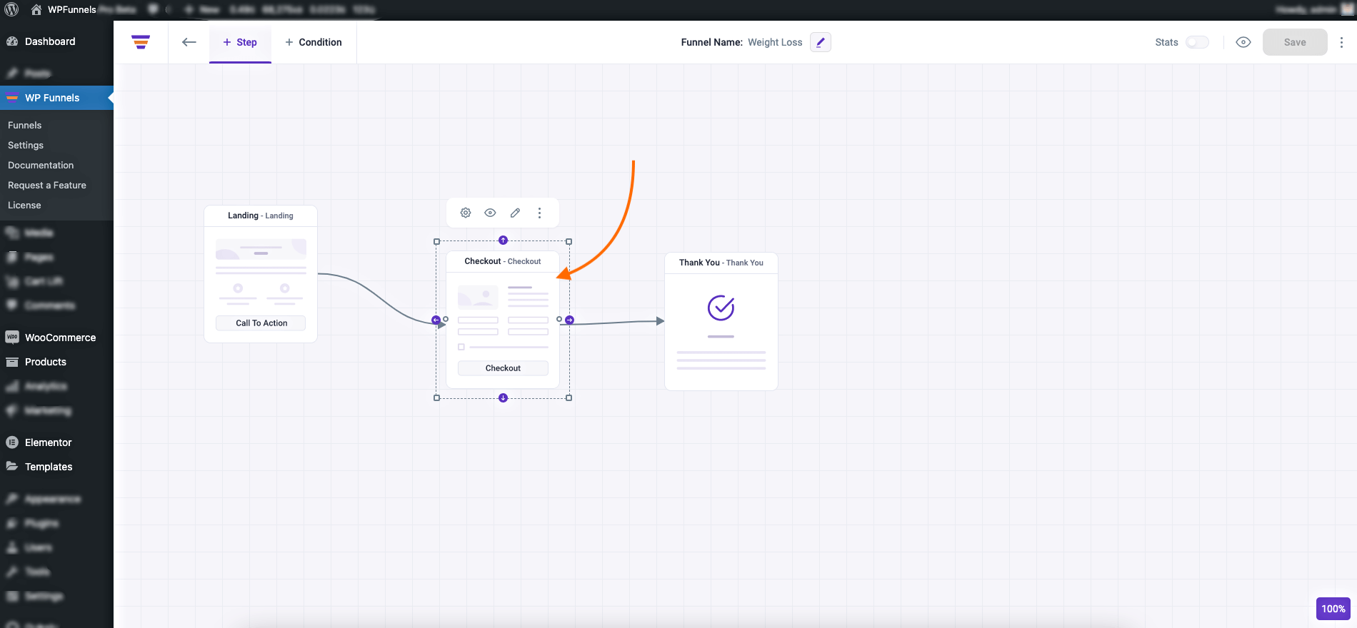 Checkout step after product is added
