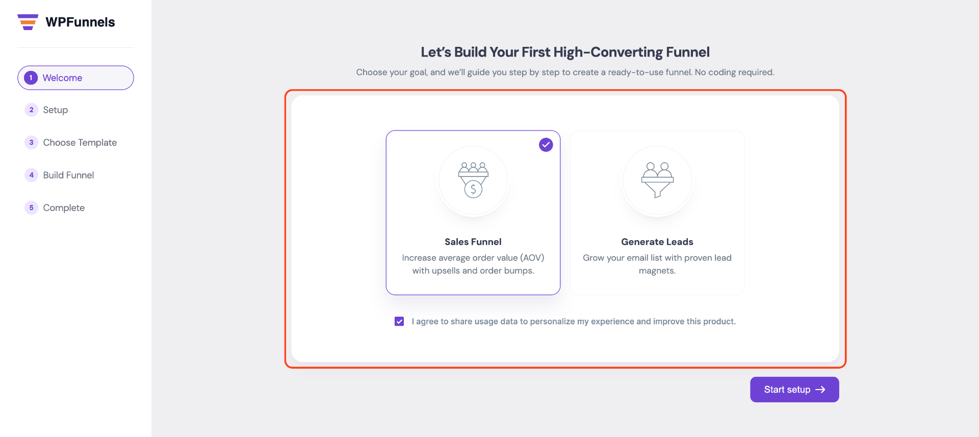 Choose the Funnels Types