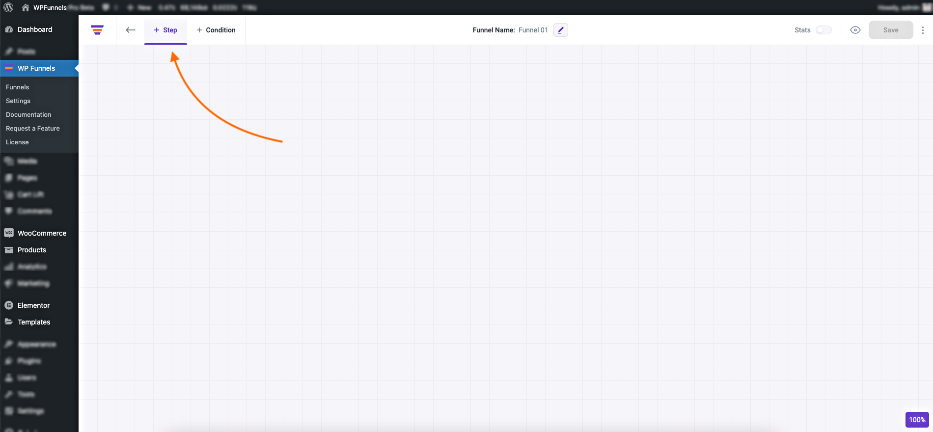 Drag and drop canvas - Add Step