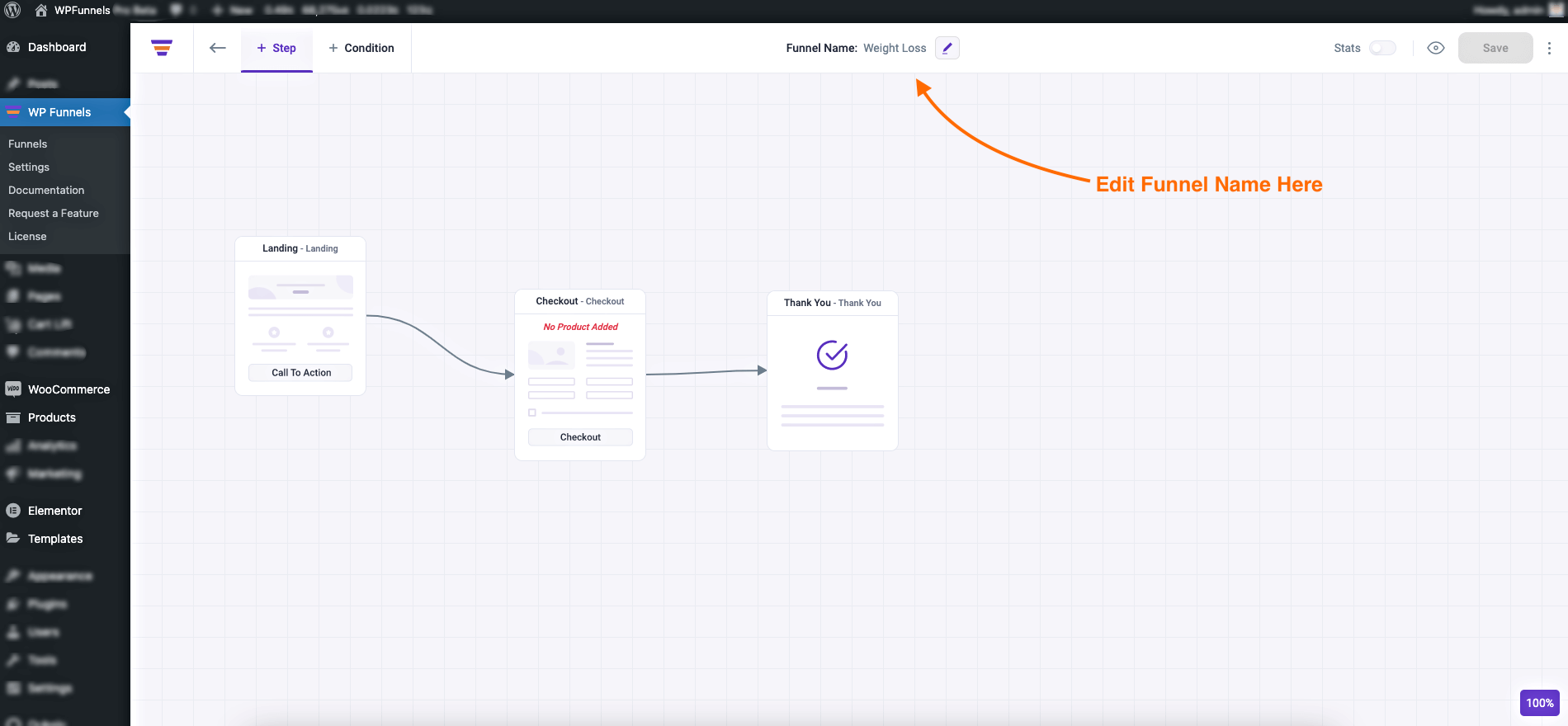 Edit your funnel name