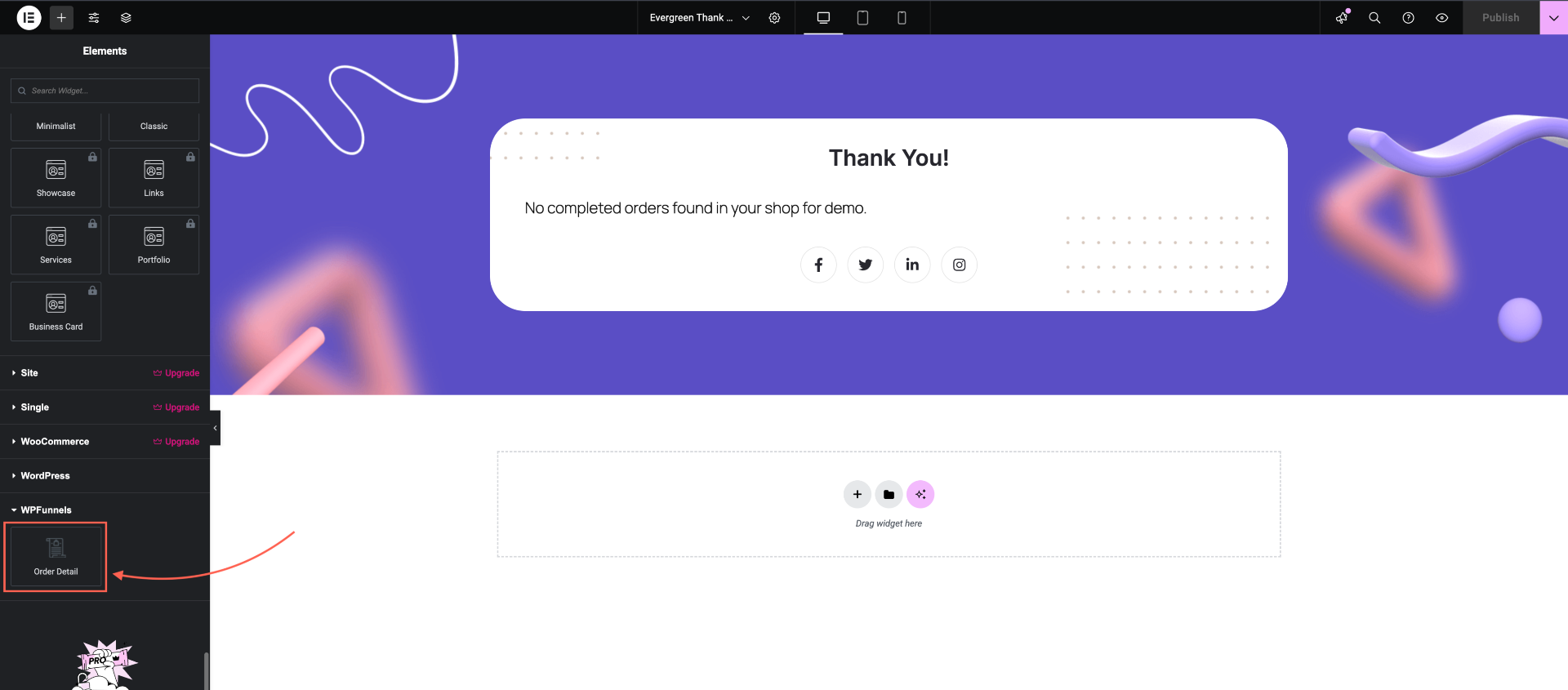 How To Design Your Funnel Thank You Page - Elementor 3 Order Details Widget