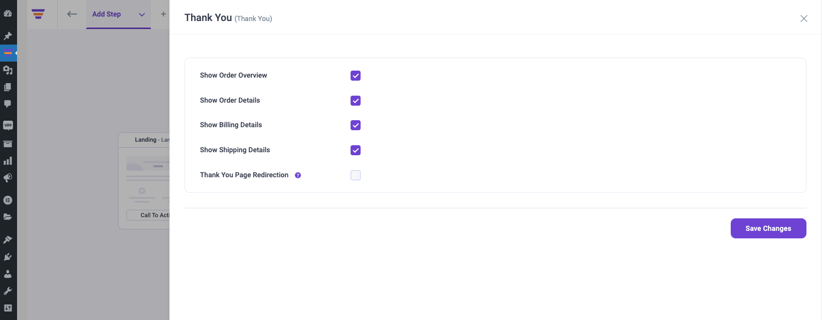 Thank You Step Configuration Options 3 Thank You Page Settings