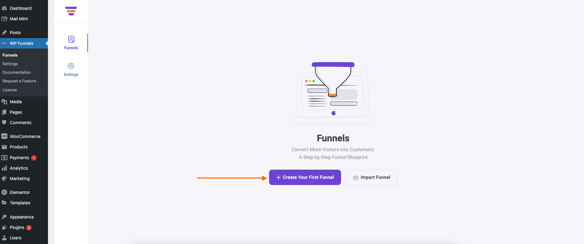 Start Creating A Sales Funnel 1 WPFunnels - Create New Funnel