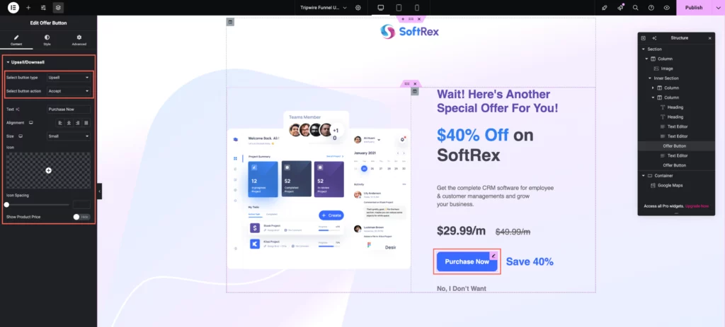 How To Design Upsell or Downsell Offer Page - Elementor 6 WPFunnels Offer Button Widget