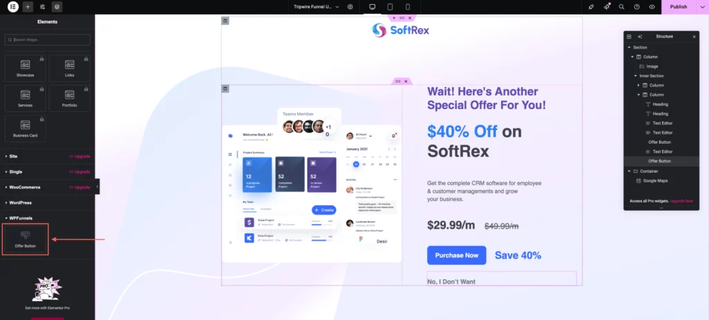 How To Design Upsell or Downsell Offer Page - Elementor 7 WPFunnels Offer Button Widget in Elementor