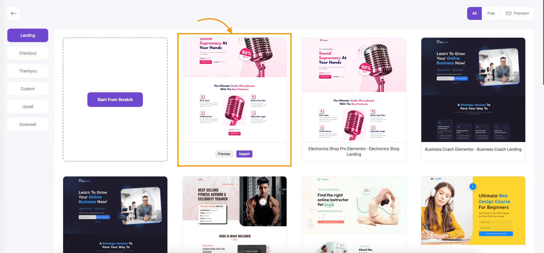 How To Design Your Funnel Landing or Custom Page - Elementor 3 WPFunnels Premade Landing Page Step