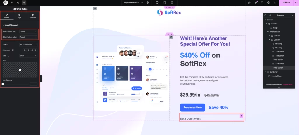 How To Design Upsell or Downsell Offer Page - Elementor 8 WPFunnels Reject Button Widget