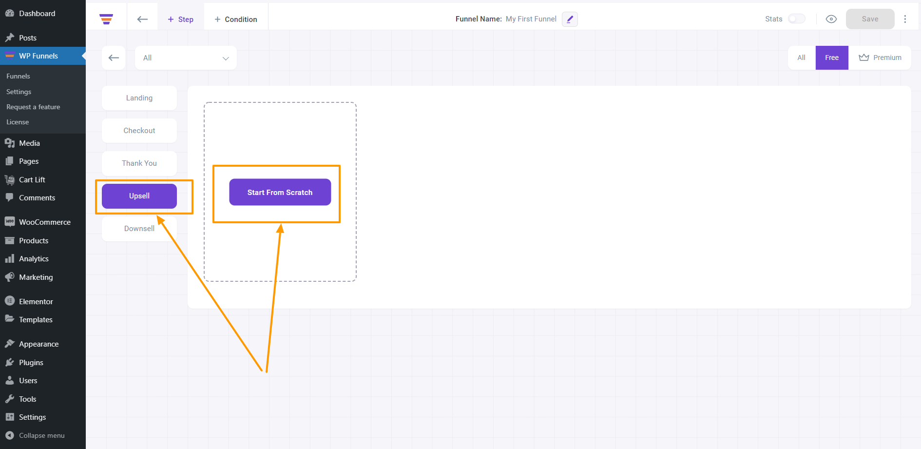 Start From Scratch - upsell