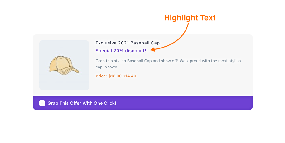 Order bump - highlight text