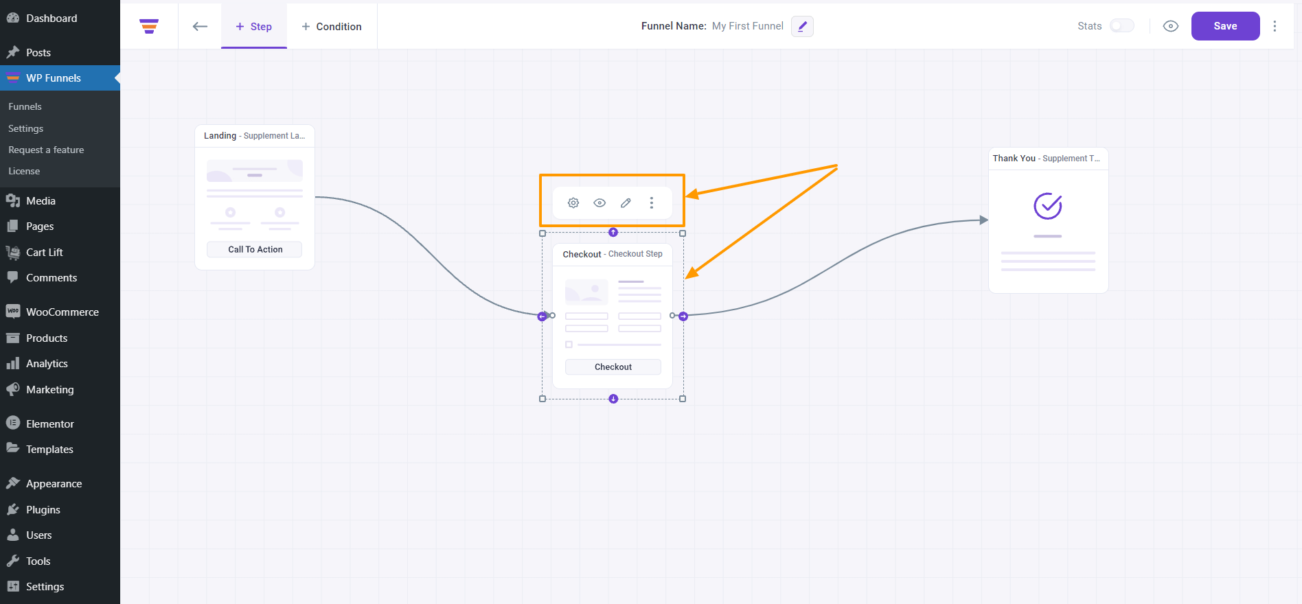 WPFunnels Checkout Page Step