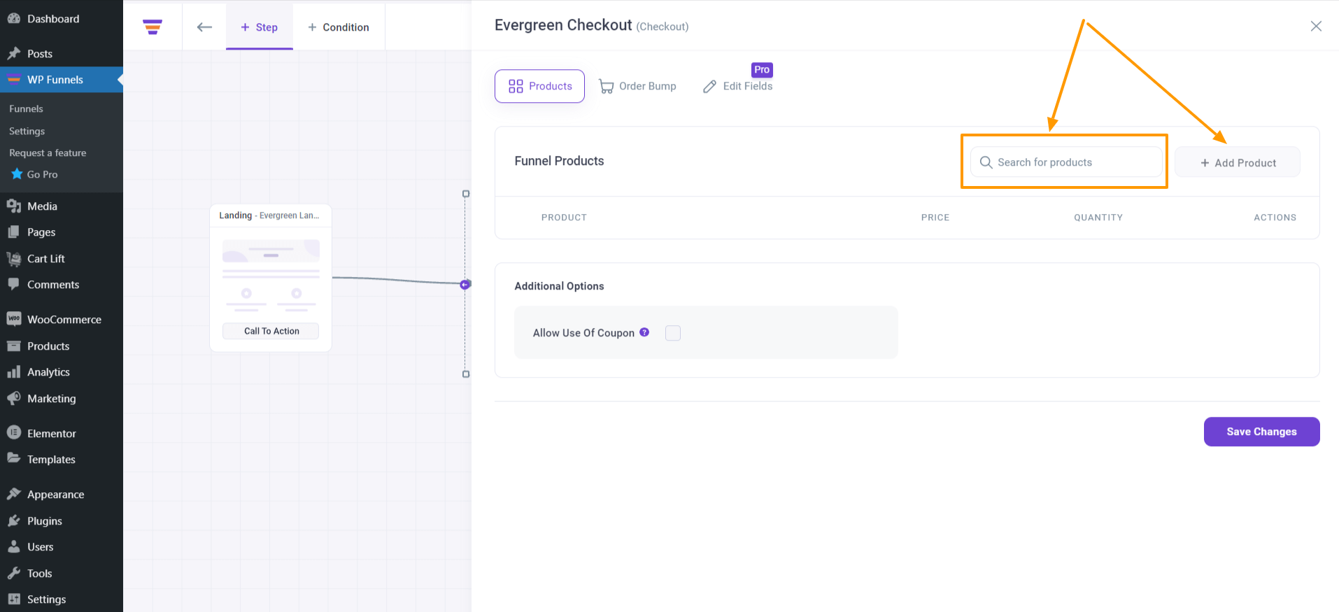 WPFunnels Add New Product