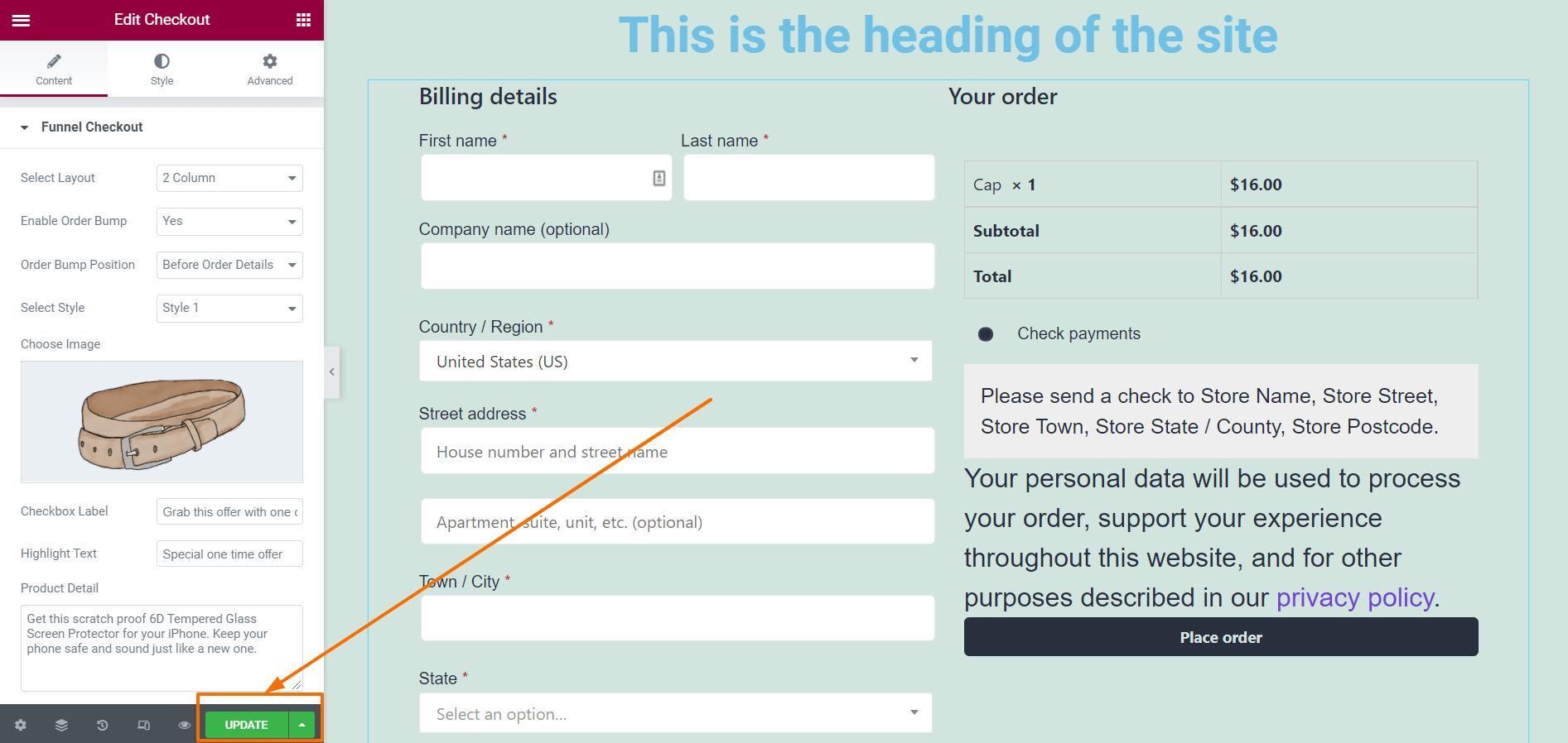 WPFunnels Elementor Canvas Save Changes