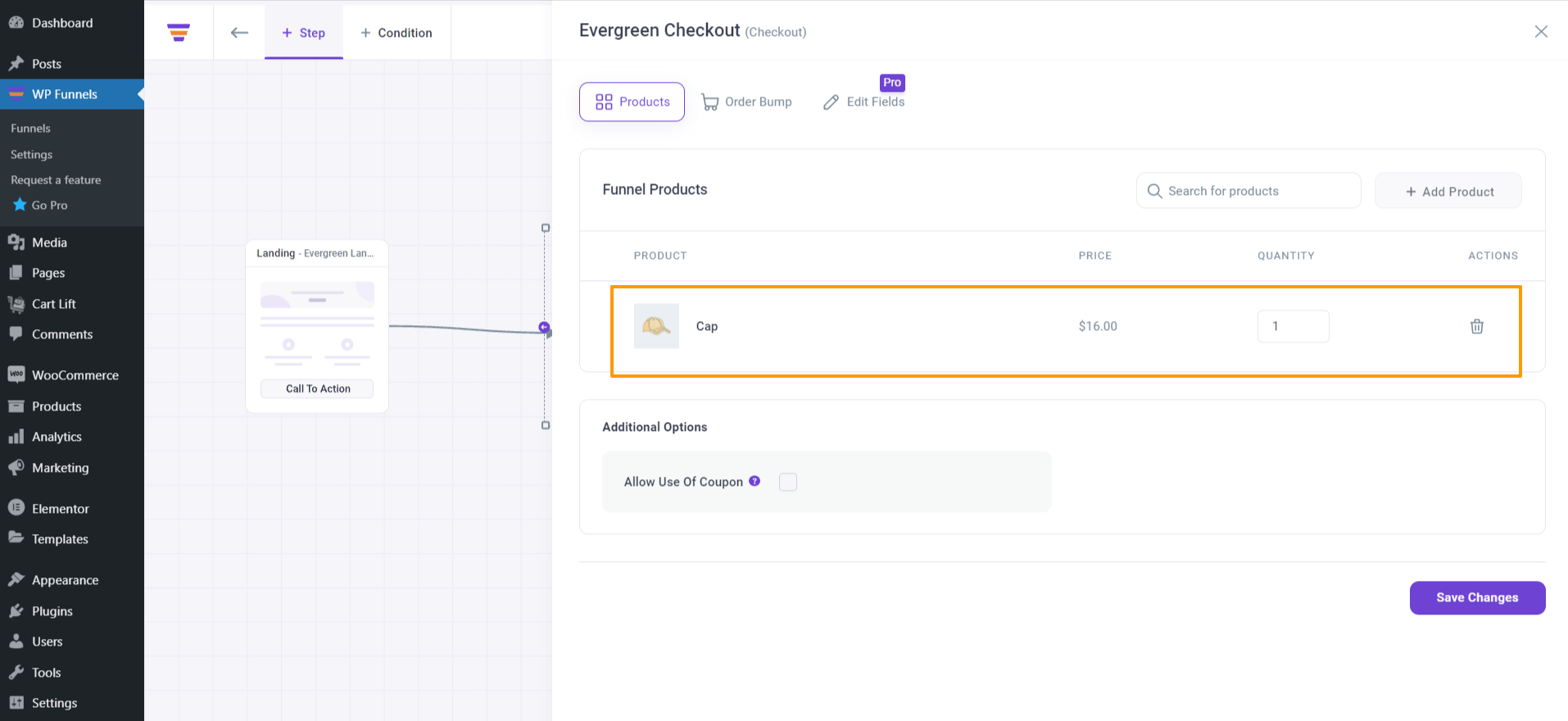 WPFunnels New Checkout Product