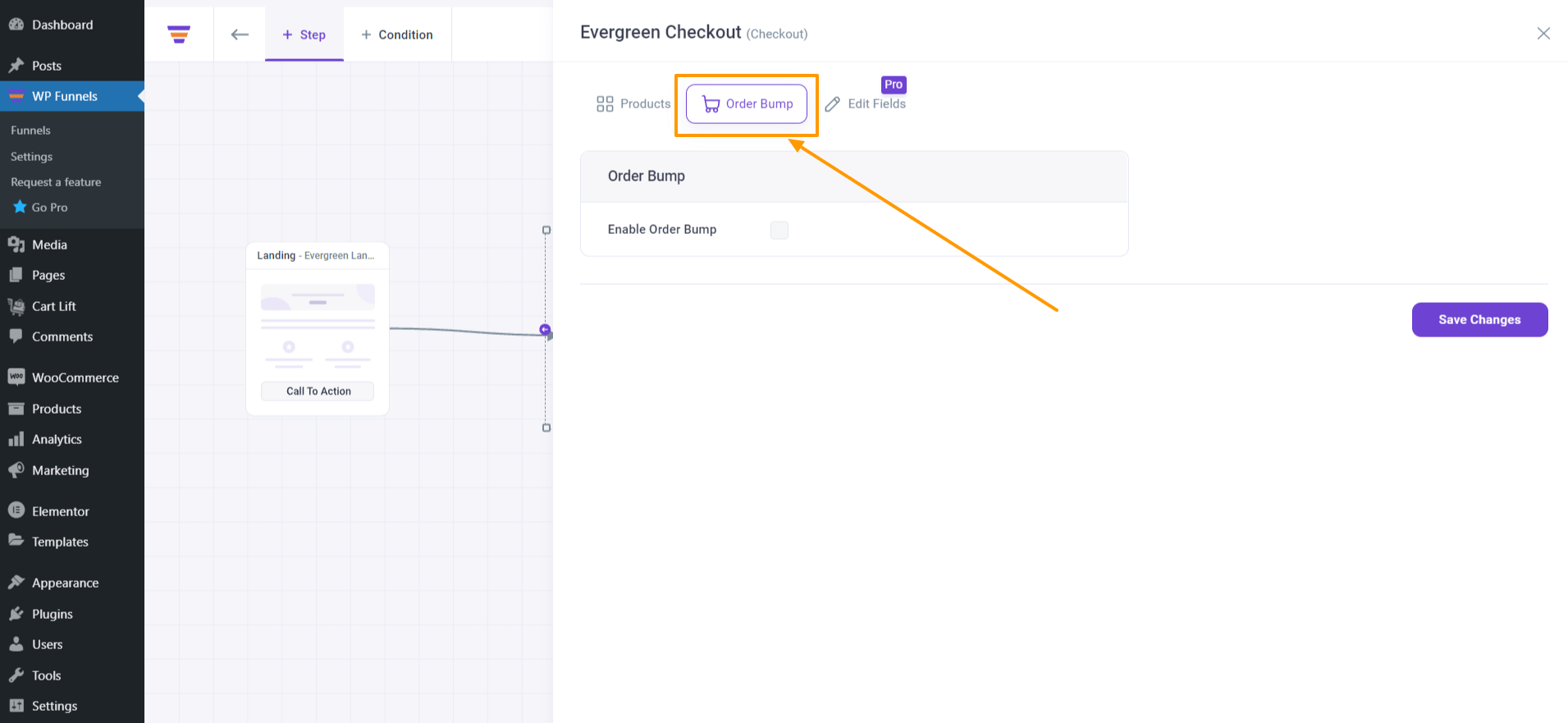 WPFunnels Checkout Order Bump Tab