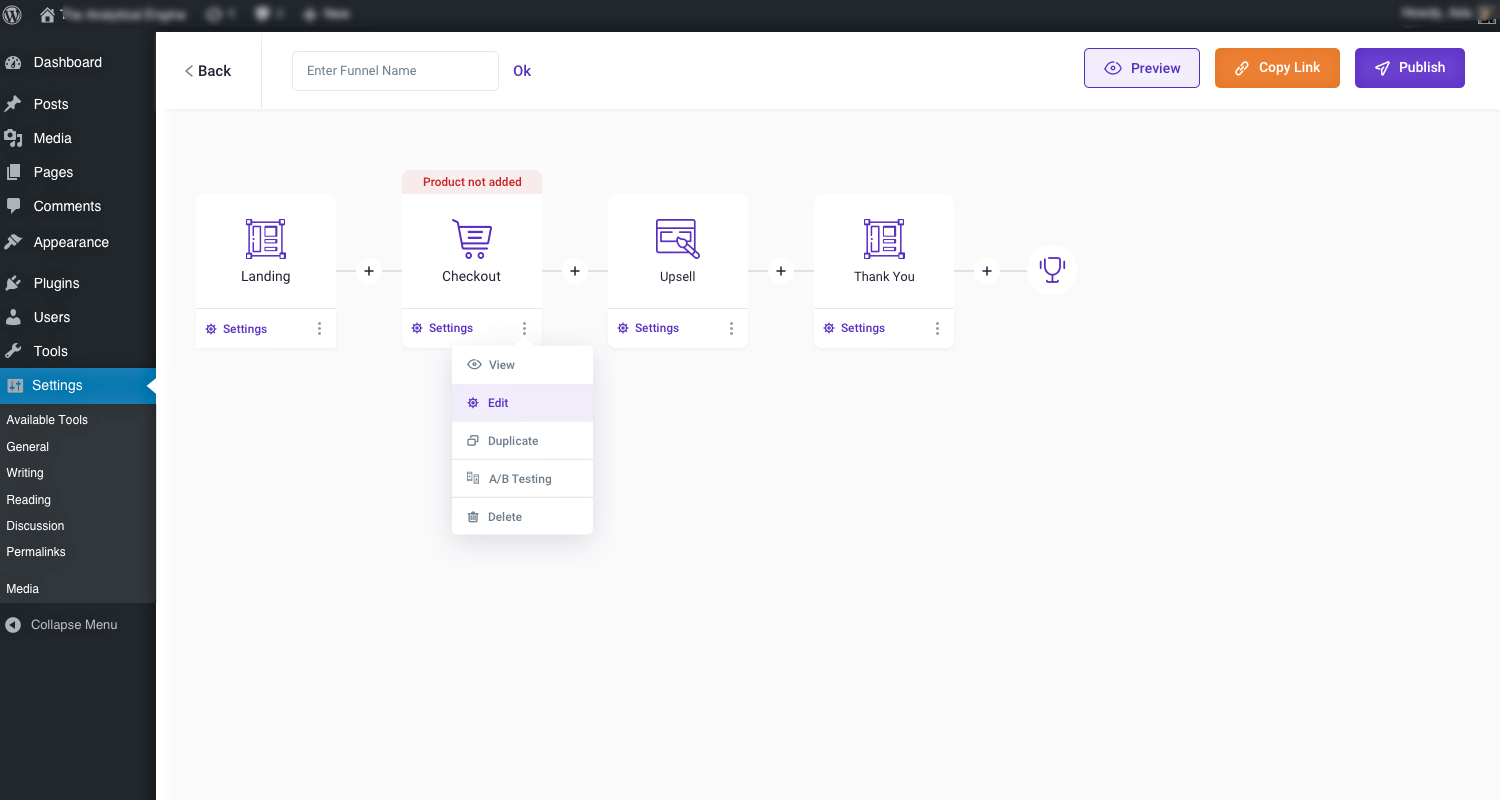 WPFunnels Old UI