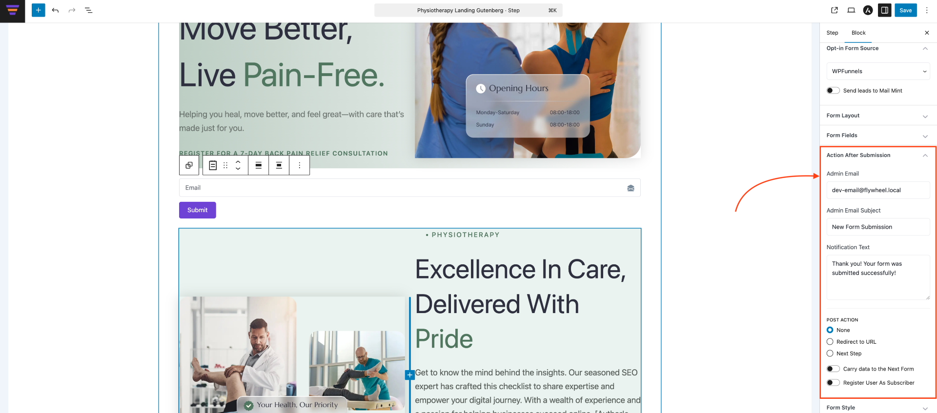 How To Use WPFunnels Optin Form - Gutenberg 7 Opt-in Form Action After Submit Options - Gutenberg