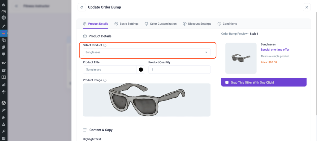 Add Order Bump Product