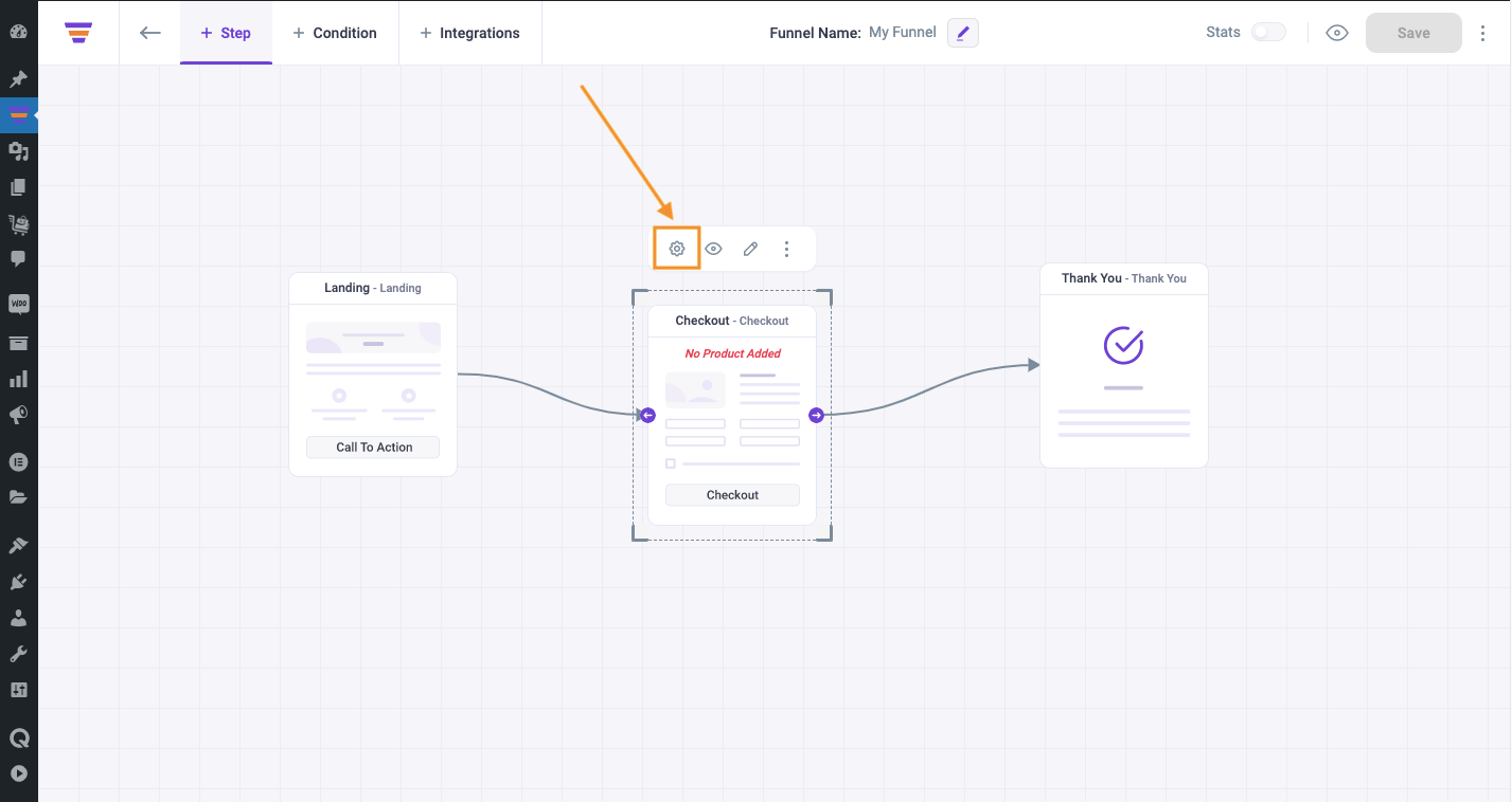 Funnel checkout settings