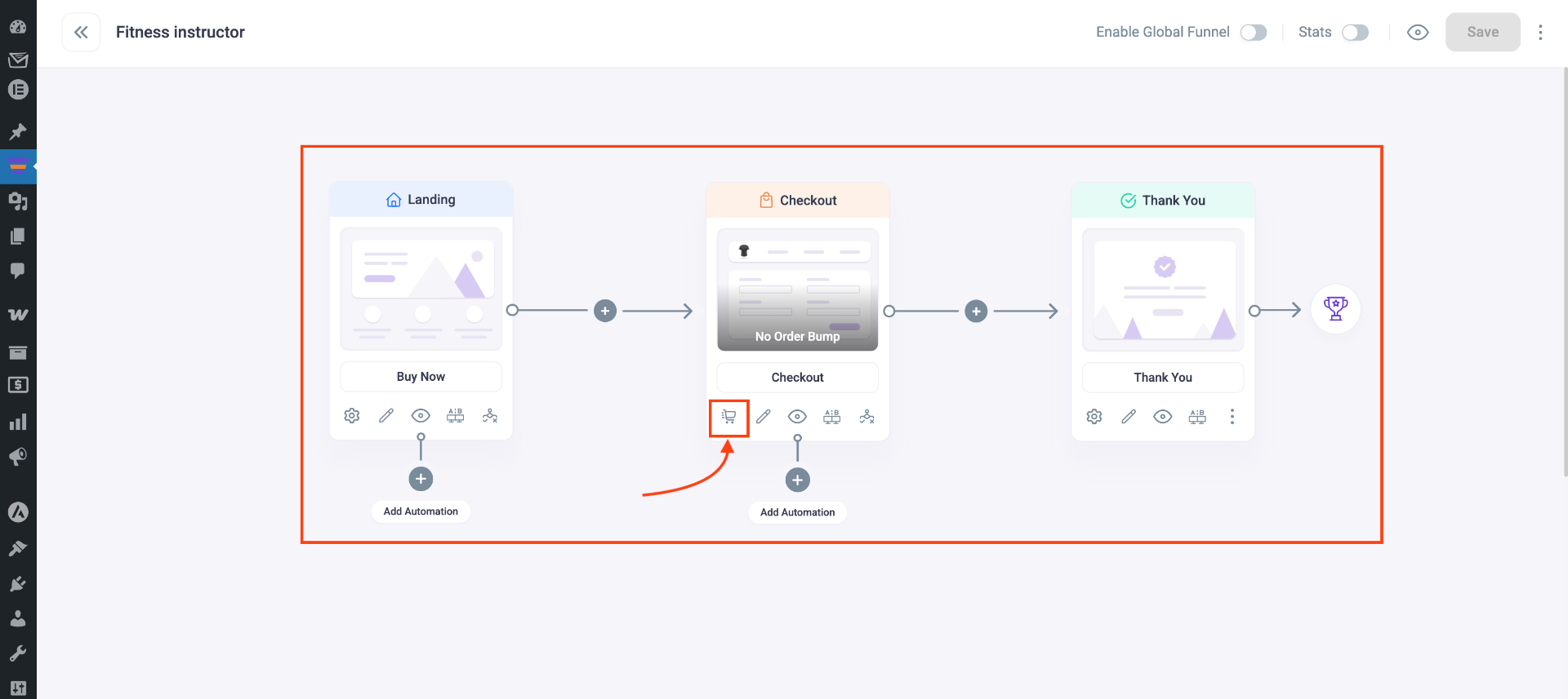 Checkout step cart option