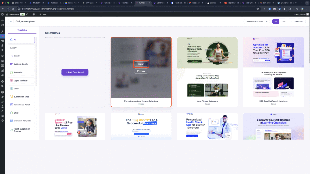 How To Use WPFunnels Optin Form - Gutenberg 1 Import Any Lead Funnels