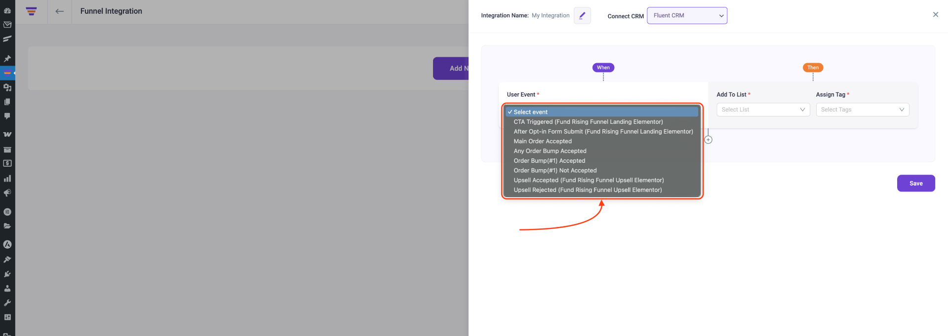 Integration-All User Event 