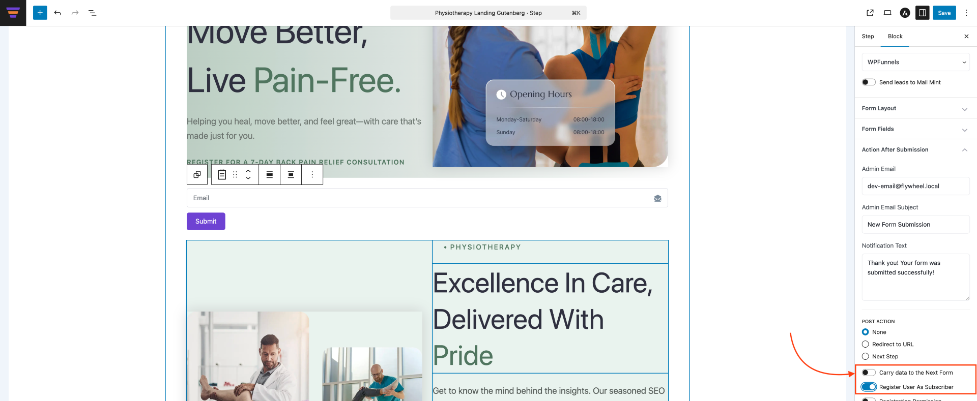 How To Use WPFunnels Optin Form - Gutenberg 8 Opt-in Form Register User As Subscriber Option - Gutenberg