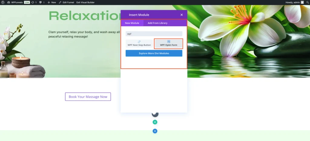 How To Design Your Funnel Landing Page - Divi Builder 10 WPF Next Step Button