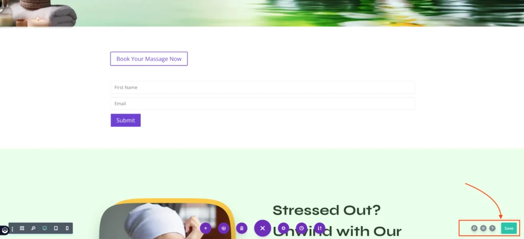 How To Design Your Funnel Landing Page - Divi Builder 12 Save Changes