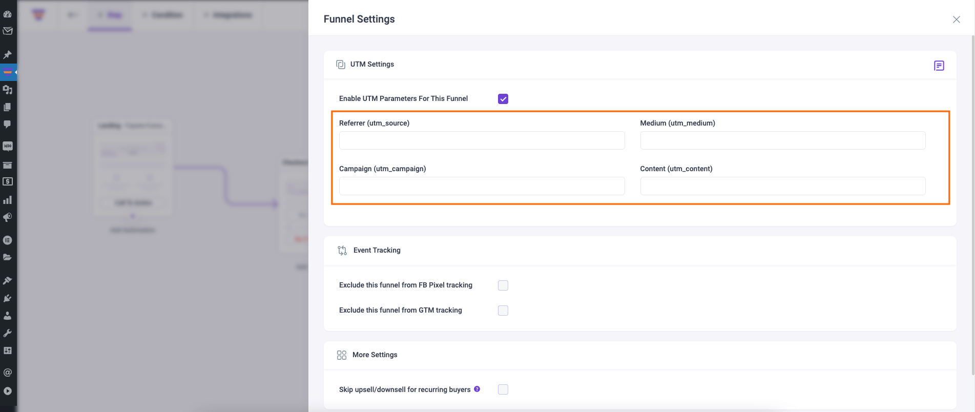 Set up UTM for individual funnel