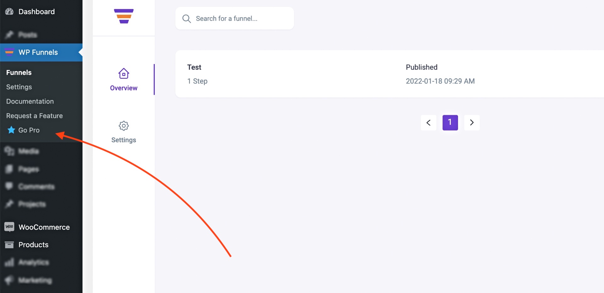 How To Upgrade To Pro - WPFunnels 1 WPFunnels Pro - Go Pro