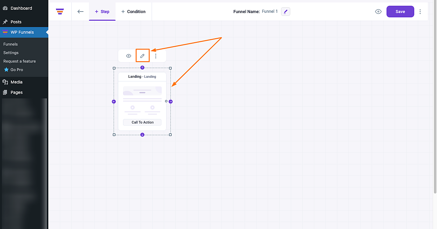 How To Design Your Funnel Landing or Custom Page – Oxygen Builder 1 WPFunnels edit Landing step
