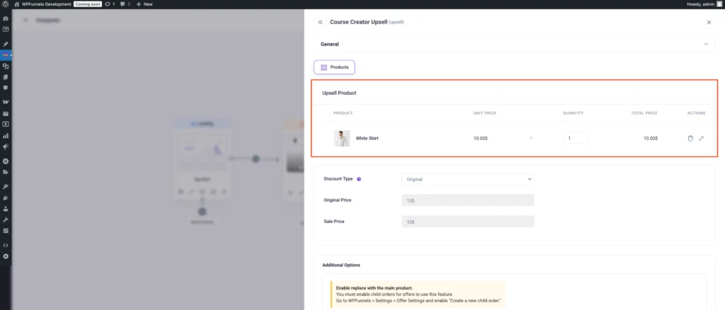 Add an Upsell Products