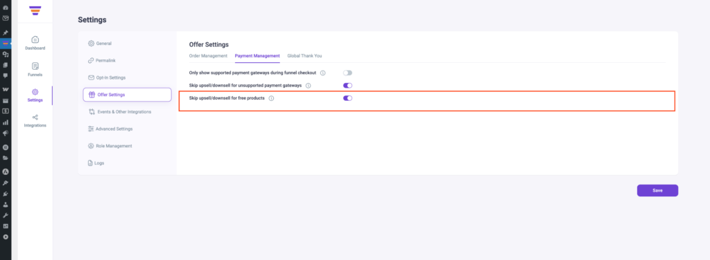 Skip upsell_downsell for free products 