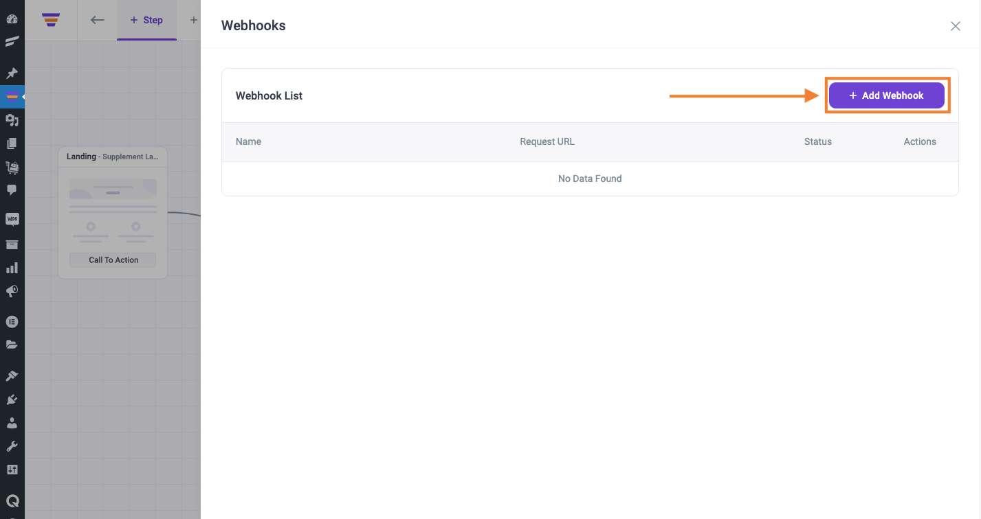 WPFunnels - Add Webhook
