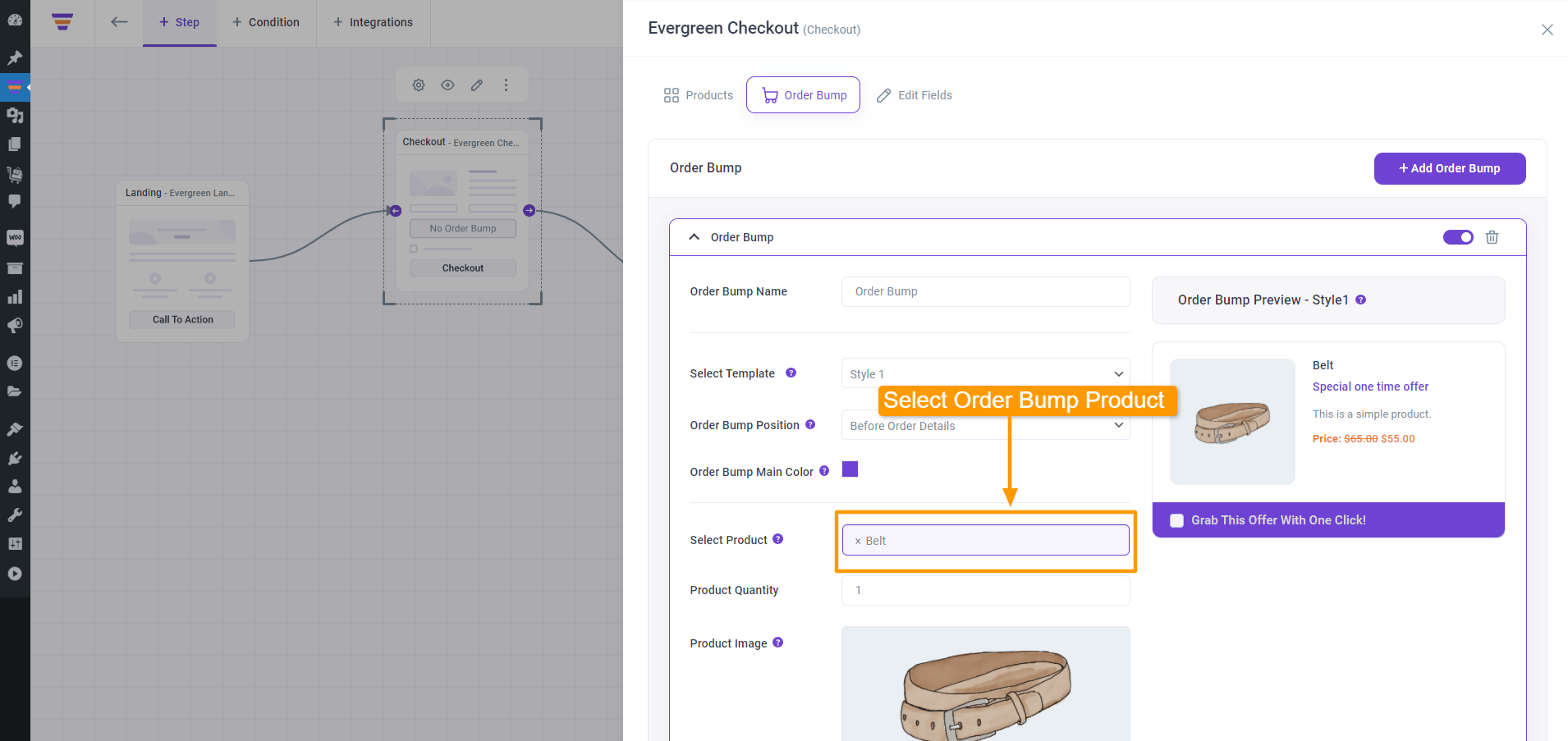 Assign Order Bump Product