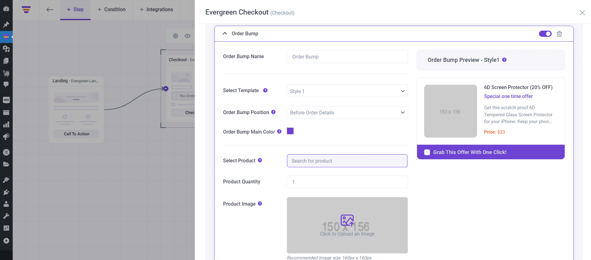 Order Bump Settings Options