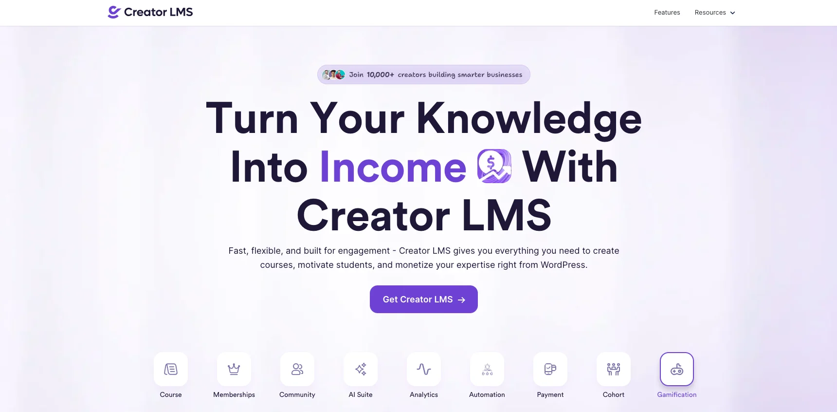 Creator LMS - Homepage