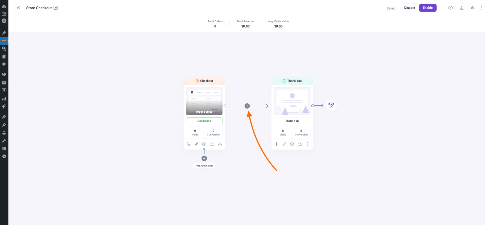 Add step between Checkout and thank you