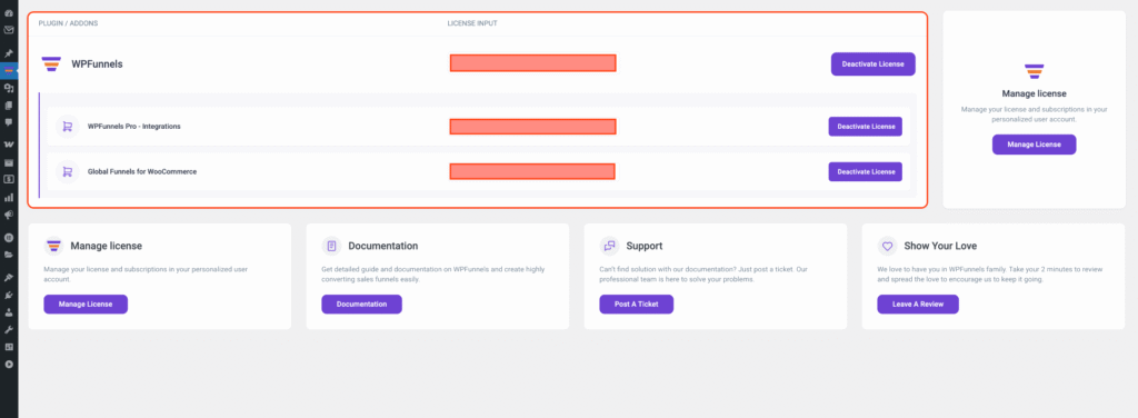 Activate WPFunnels Pro And Integration Addon