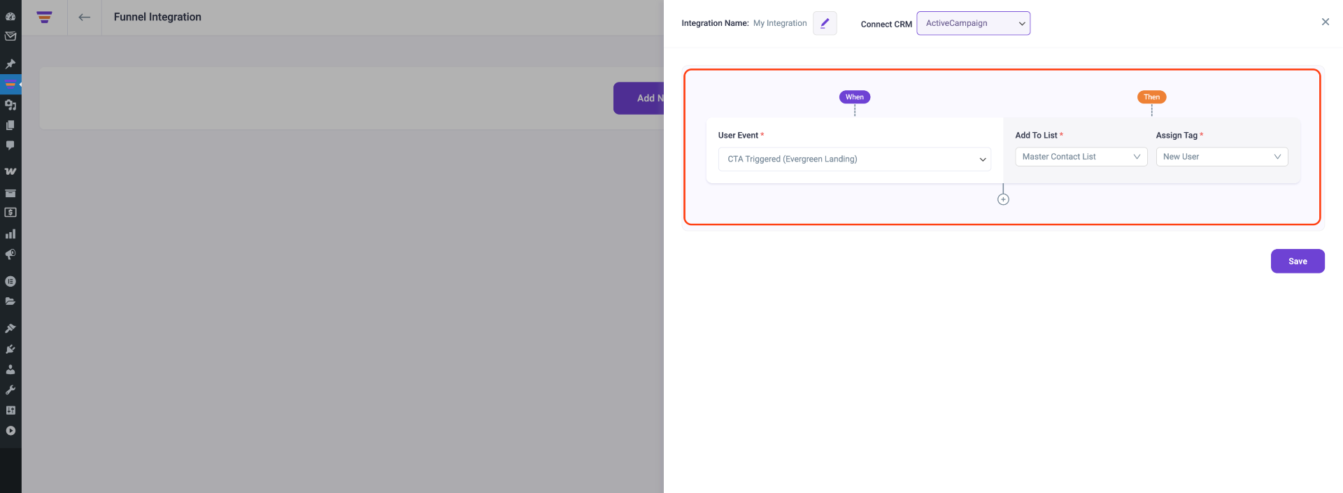 Set the Event, List and Tag