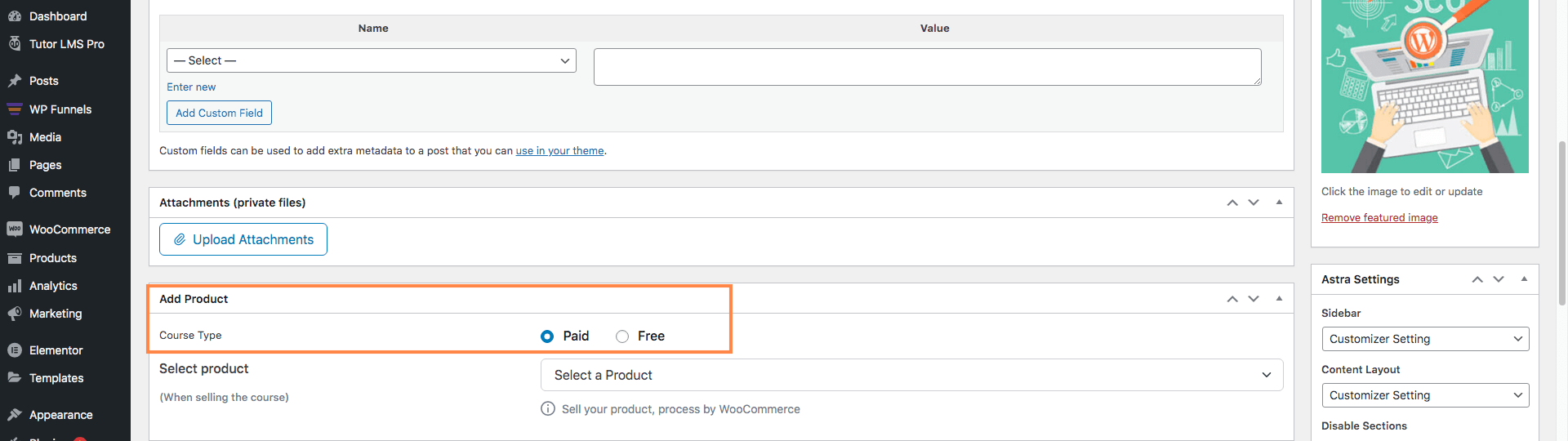 Make Tutor LMS Course Type "Paid"