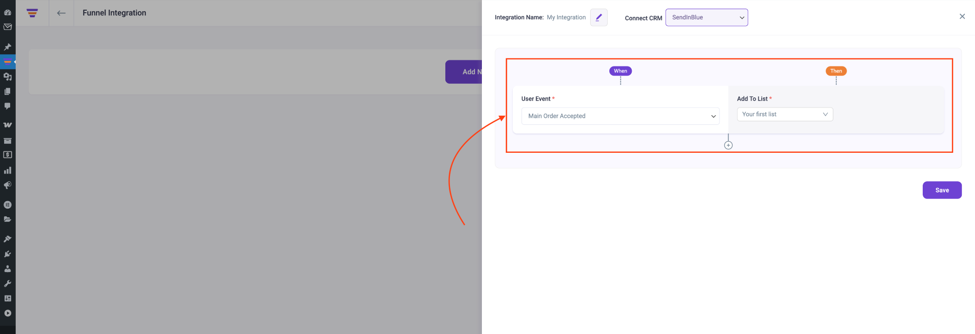 Add an user event triggers