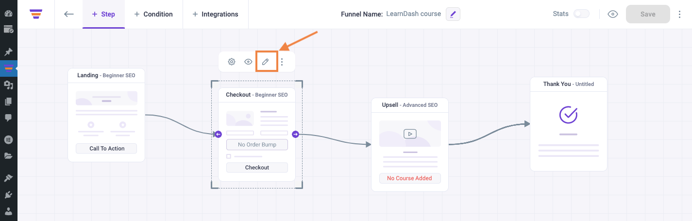 Edit Checkout page