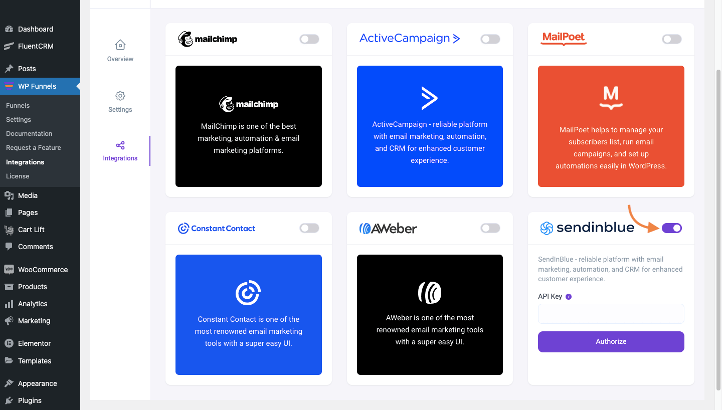 How To Integrate With Sendinblue - WPFunnels | WPFunnels