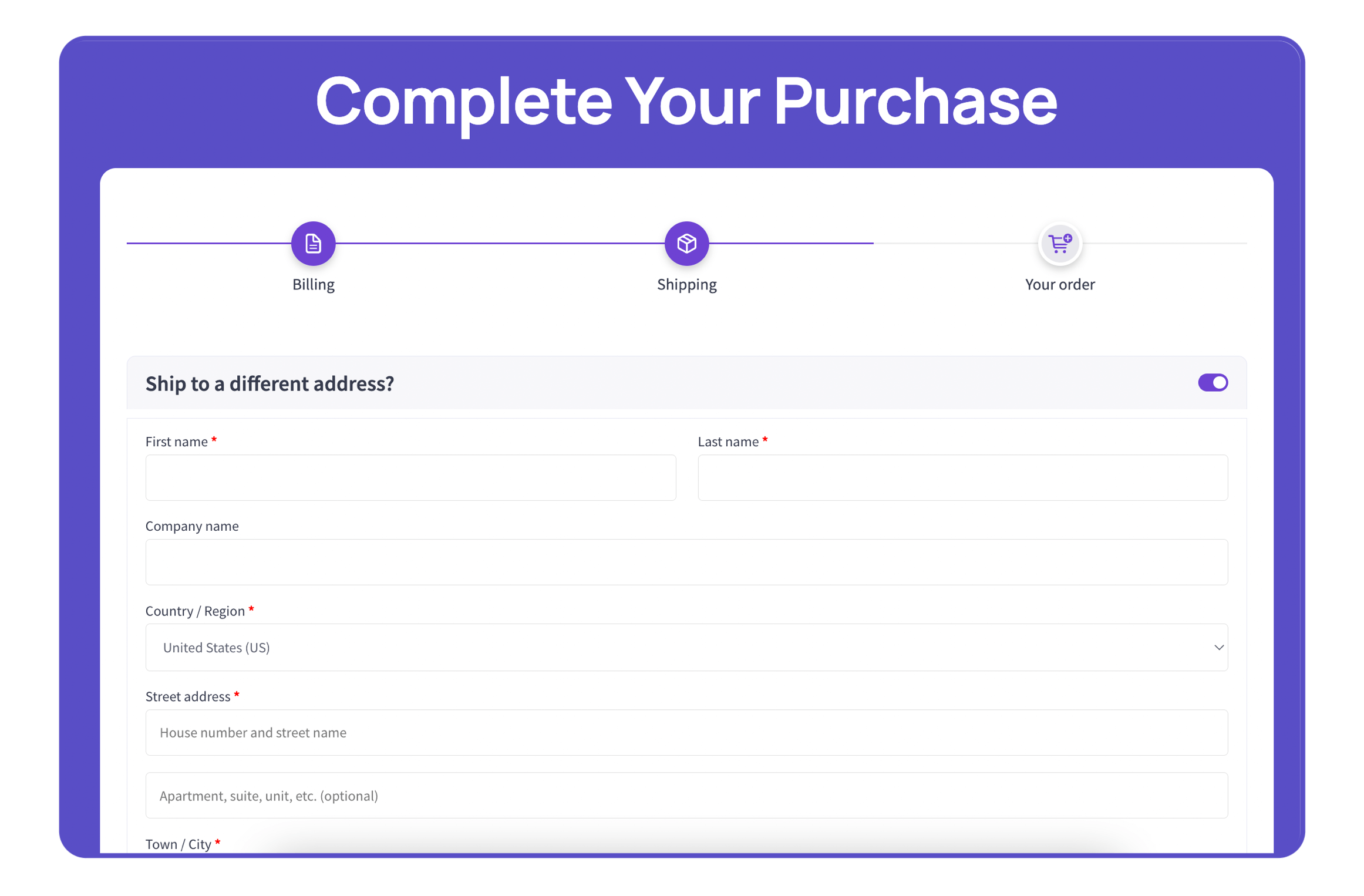 Multi-step checkout page design