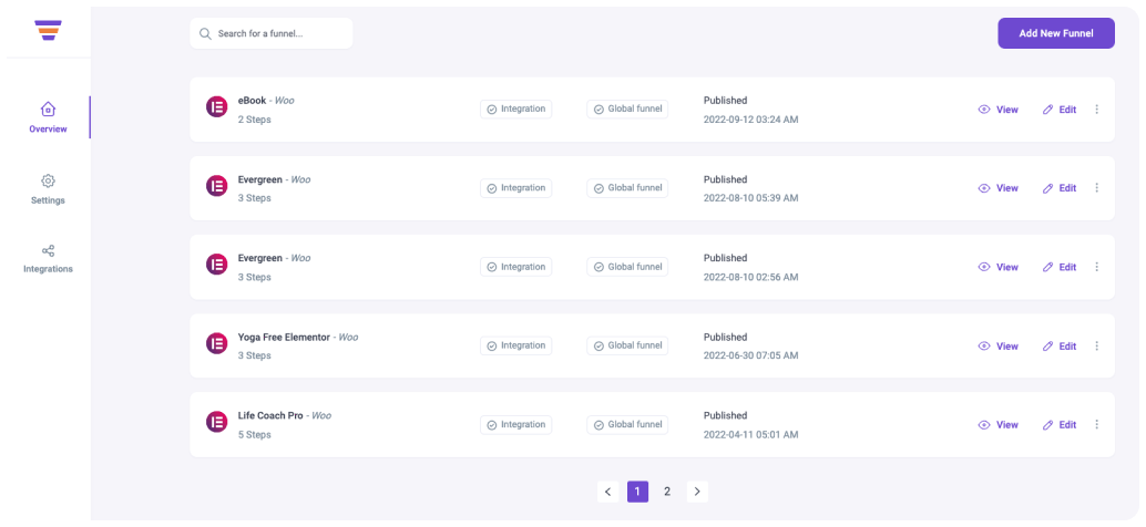 create funnels visually