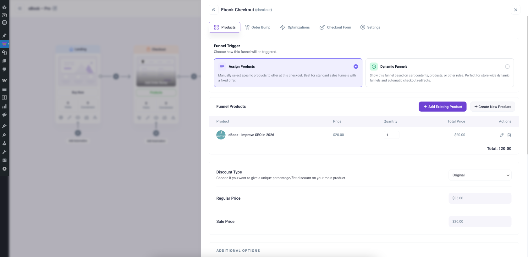 Add Product on your Sales funnel checkout page