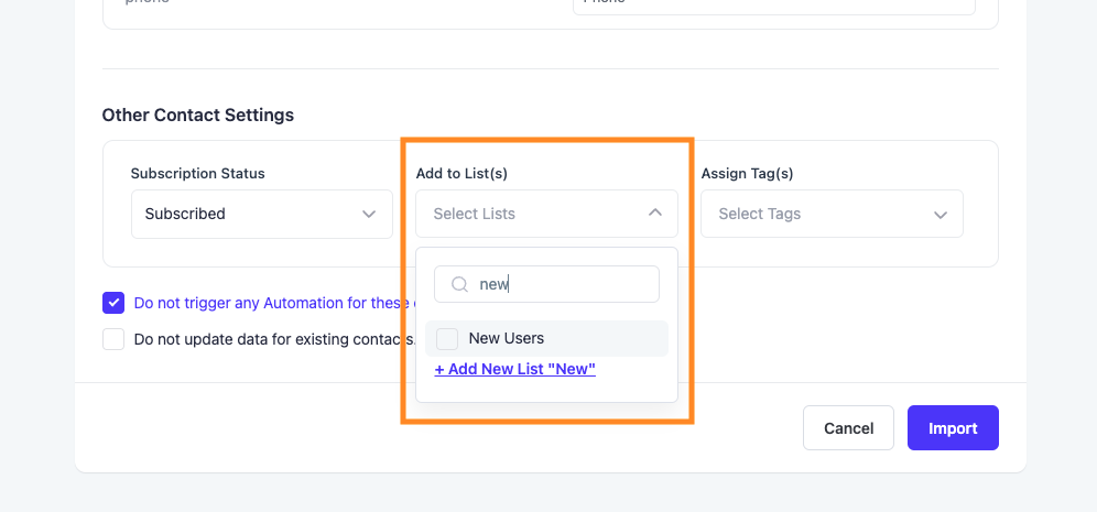 How to Import Contacts Using CSV File In Mail Mint 7 Assign Lists & Tags to Important Contact