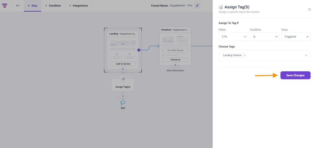 Save Conditions for Assigning a Tag