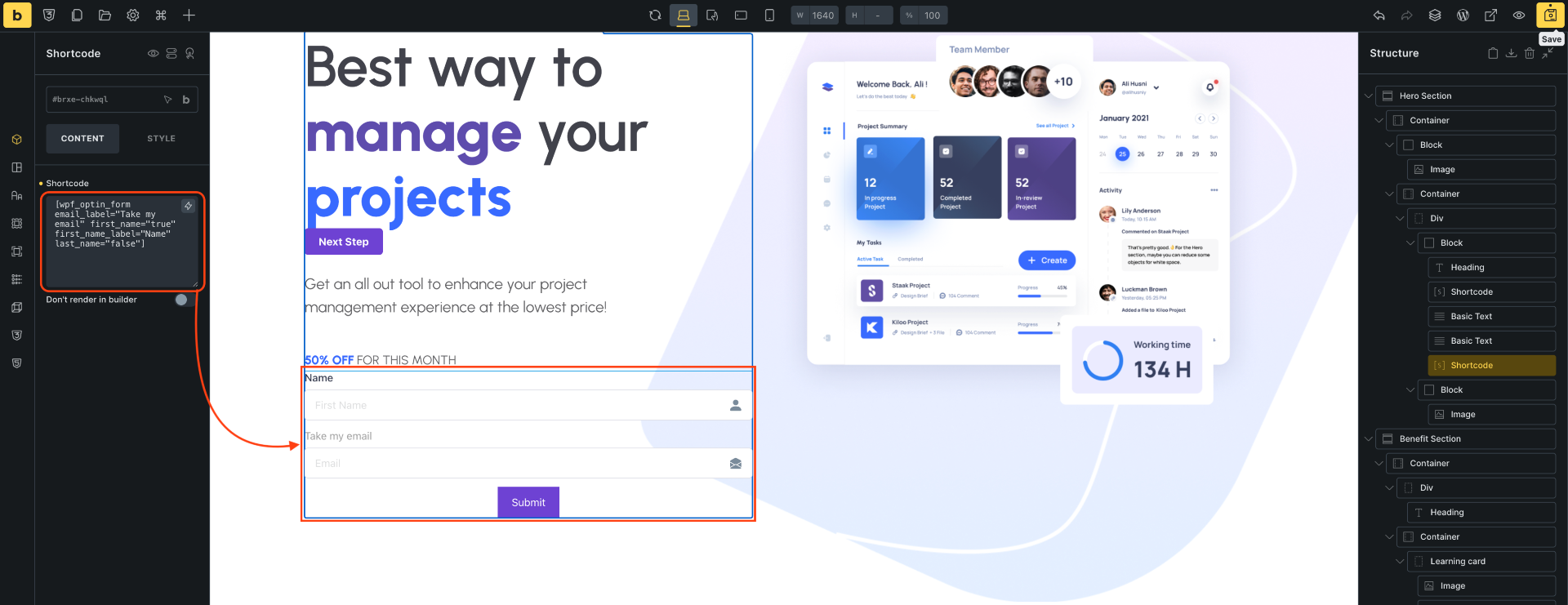 How To Use WPFunnels Shortcode In Bricks Builder 10 Optin Form shortcode